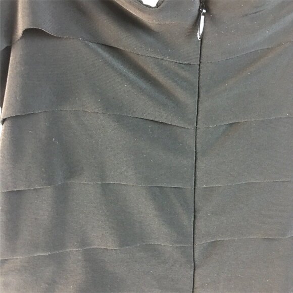 Little Black Evening Dress Evan Picone Tier Straps Mid Thigh Length Size 8 u - Picture 5 of 12